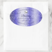 Royal Blue Glitter Product Labels Monogram Logo (Tas)