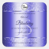 Royal Blue Glitter Product Labels Monogram Logo (Voorkant)