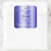Royal Blue Glitter Product Labels Monogram Logo (Tas)