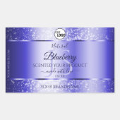 Royal Blue Glitter Product Labels Monogram Logo (Voorkant)