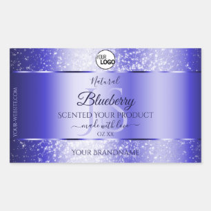 Royal Blue Glitter Product Labels Monogram Logo