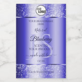 Royal Blue Glitter Product Labels Monogram Logo Voedselcontainer Etiket (Enkel label)