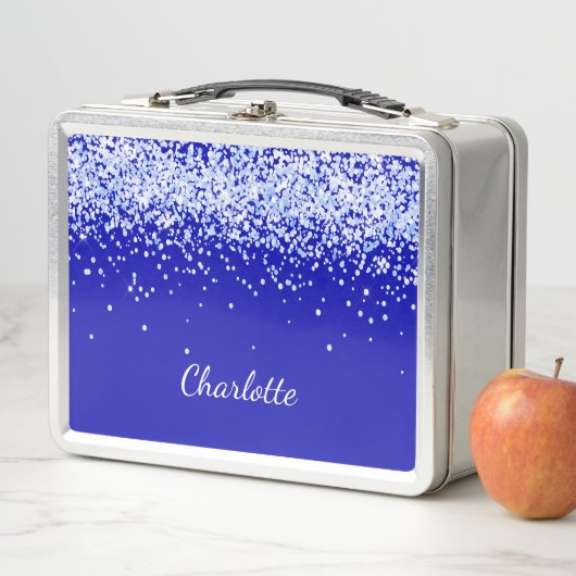 Royal blue glitter sparkles name script (In situ)