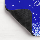 Royal blue glitter sparkles name script muismat (Hoek)