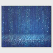 Royal Blue Glittery Sparkle Cadeaupapier (Vlak)