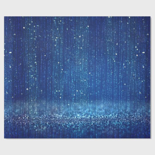 Royal Blue Glittery Sparkle Cadeaupapier (Vlak)