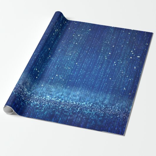 Royal Blue Glittery Sparkle Cadeaupapier (Uitgerold)