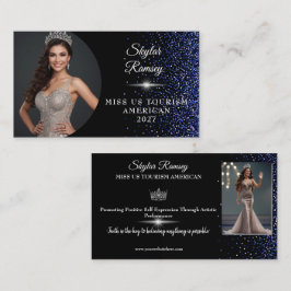 Royal Blue Glitz Pageant Visitekaartje
