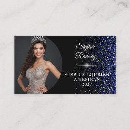 Royal Blue Glitz Pageant Visitekaartje