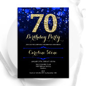 Royal Blue Gold 70e verjaardag Kaart