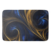 Royal Blue Gold Abstract Swirl Badmat (Voorkant)