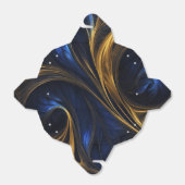 Royal Blue Gold Abstract Swirl Bedankdoosjes (Uitgevouwen)