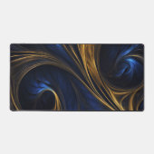 Royal Blue Gold Abstract Swirl Bureaumat (Voorkant)