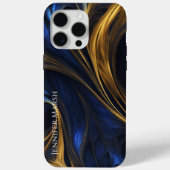 Royal Blue Gold Abstract Swirl Case-Mate iPhone Case (Achterkant)