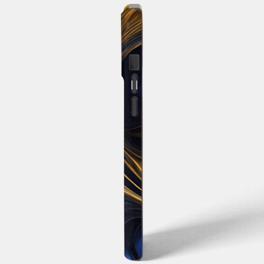 Royal Blue Gold Abstract Swirl Case-Mate iPhone Case (Achterkant / Links)