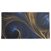 Royal Blue Gold Abstract Swirl Kussensloop (Voorkant-Rechts)