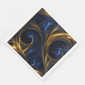 Royal Blue Gold Abstract Swirl Servet (Hoek)