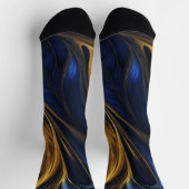 Royal Blue Gold Abstract Swirl Sokken (Top)