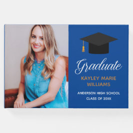 Royal Blue Gold Afstuderen Foto 2025 Autograph Gastenboek