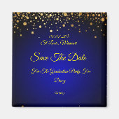 Royal Blue Gold Afstuderen Save the Date Magnet (Voorkant)