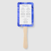 Royal Blue Gold Agaat huwelijksprogramma Handwaaier (Achterkant)