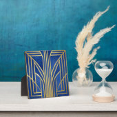 Royal Blue Gold Art Deco Fotoplaat (Insitu)