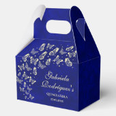 Royal Blue Gold Butterfly 15 jaar oude Quinceañera Bedankdoosjes (Voorkant)