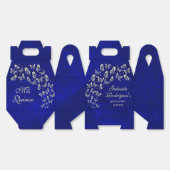 Royal Blue Gold Butterfly 15 jaar oude Quinceañera Bedankdoosjes (Ongevouwen)
