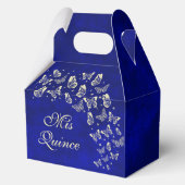 Royal Blue Gold Butterfly 15 jaar oude Quinceañera Bedankdoosjes (Achterkant)