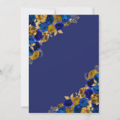 Royal Blue Gold Butterfly Princess Quinceanera Kaart (Achterkant)