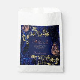 Royal Blue Gold Butterfly Wedding Bedankzakje