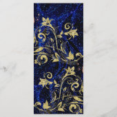 Royal Blue Gold Butterfly Wedding Menu (Achterkant)