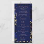 Royal Blue Gold Butterfly Wedding Programma (Achterkant)