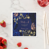 Royal Blue Gold Butterfly Wedding Servet (Insitu)