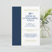Royal Blue & Gold Charity Evenement Gala Kaart (Staand voorkant)