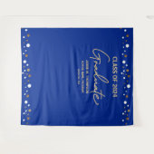 Royal Blue Gold Class of 2020 backdrop afstuderen Wandkleed (Voorkant (horizontaal))