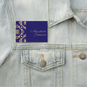 Royal Blue Gold Classic Elegant Antiek Naamplaatje (In situ)