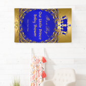 Royal Blue Gold Crown Baby shower Boy Spandoek (Insitu)