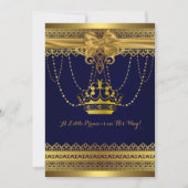 Royal Blue & Gold Crown Baby shower Kaart (Voorkant)