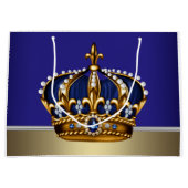 Royal Blue Gold Crown Prince King Large Cadeautasje (Voorkant)