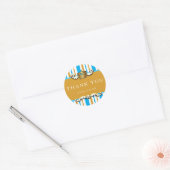 Royal Blue & Gold Crown Prince Party Favor Sticker (Envelop)