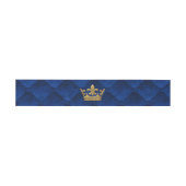 Royal Blue & Gold Crown verhalenboek bruiloft Uitnodigingen Wikkel (Vlak)