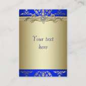 Royal Blue Gold Damask Visitekaartjes (Achterkant)