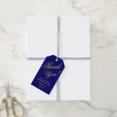 Royal Blue Gold Dank u huwelijksgunst Cadeaulabel (Met Touw)