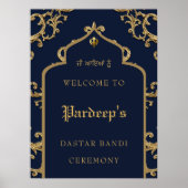 Royal Blue Gold Dastar bandi teken Poster (Voorkant)