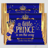 Royal Blue Gold Drapes Prince Baby shower groot Kaart (Voorkant / Achterkant)