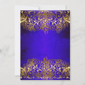 Royal Blue Gold elegant Birthday Party Kaart (Achterkant)