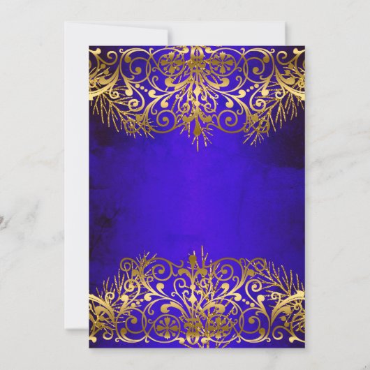 Royal Blue Gold elegant Birthday Party Kaart (Achterkant)