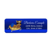 Royal Blue Gold Etnische Prince Adresetiketten Etiket (Voorkant)