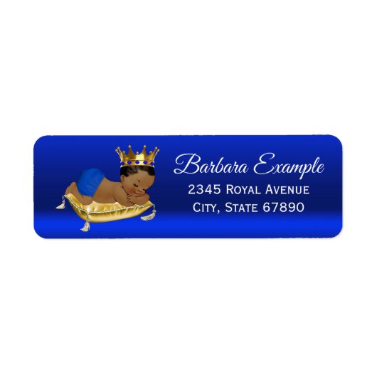 Royal Blue Gold Etnische Prince Adresetiketten Etiket (Voorkant)